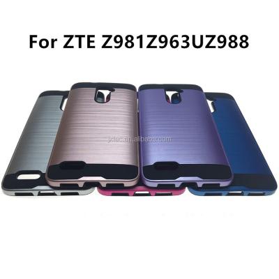 China TPU+PC Hot Selling 2 Layers Hybrid Hair Line Shockproof Case Cover Mobile Phone TPU Brushed Case For ZTE Z988 Z963U for sale