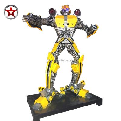 China Natural Large Size City Decoration Landscape Metal Robot Sculpture For Outdoor Urban Square for sale