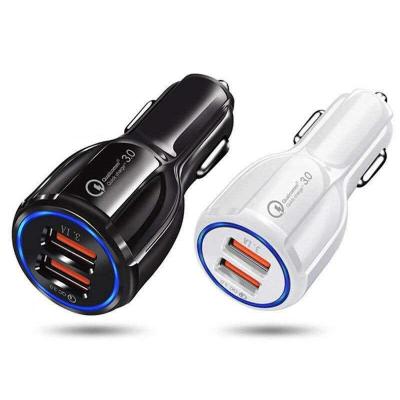 China Practical and Convenient Universal Dual 2 Port Mini Qc 3.0 Portable Quick Car Charger USB Plug Fast Charging Power Adapter For Car for sale