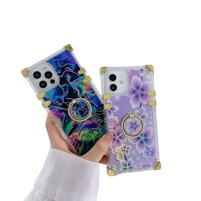 China 2021 Newest Flower Pattern TPU Square Back Cover Shockproof Luxury Soft Phone Case For iPhone 6 7 8 xs x 11 12/12 pro max for sale