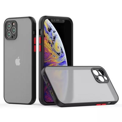 China Shockproof For iPhone 12 11 Pro Ultra Thin TPU Case PC Smoke Case For iPhone X/XS Max XR 8 7 6/6s Plus Matte Mobile Back Cover Translucent for sale