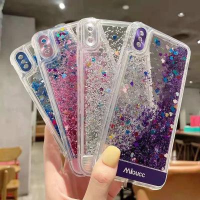 China 2021 New Product Shockproof Hot Dynamic Liquid Glitter Charged Quicksand Quicksand Case For iPhone 12 11 pro Max Case for sale