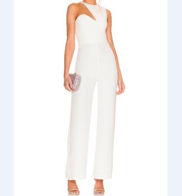 China 2022 Summer OEM Fashion O Neck Cutout Front Retail Sleeveless Women's Formal Overalls Anti-pilling for sale