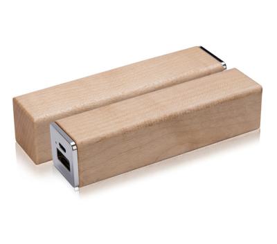 China Promotional Product Wood Mobile Power Bank 2600mah / 2000mah / 2200mah Square for sale