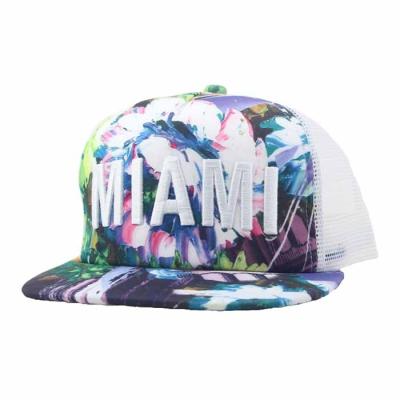 China breathable & Bill Sports Mesh Hats Vintage Snapback Custom 3D Embroidery Trucker Flat Cap High Quality Wholesale Waterproof for sale