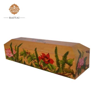 China Cheap Traditional American Style Casket With The Right Paint For Funeral Use for sale