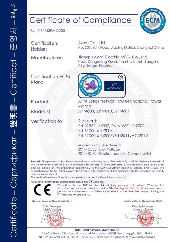 CE - Acrel Electric Co., Ltd.