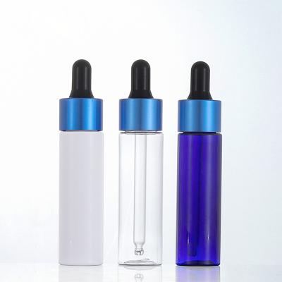 China 30Ml Cosmetic Logo Free Custom Cosmetic Container Transparent Frosted Glass Perfume Bottled Essential Oil Dropper Bottle for sale