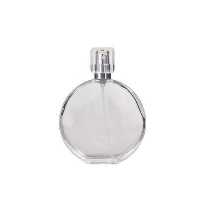 China Oblate Logo High Quality 100ml Cosmetic Free Spray Custom Clear Glass Bottle Empty Perfume Packing Bottle for sale