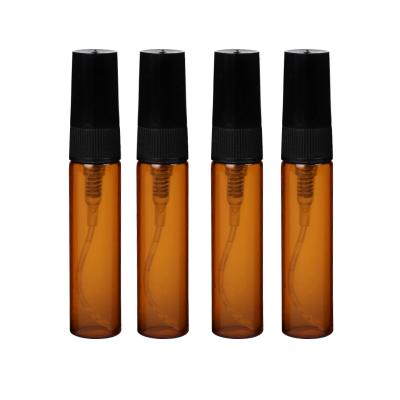 China Wholesale 5ml Brown Glass Perfume Bottles Portable Cosmetic Vial For Essential Oil Free Customized Portable Atomizer for sale