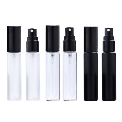 China Cosmetic On Sale 10ML Portable Black Matte Perfume Bottle UV Refillable Empty Glass Perfume Case Free Custom for sale