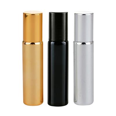 China Wholesale 10ML Mini Cute Cosmetic Refillable UV Glass Perfume Bottle With Roll On Empty Essential Oil Vial Free Custom Logo for sale