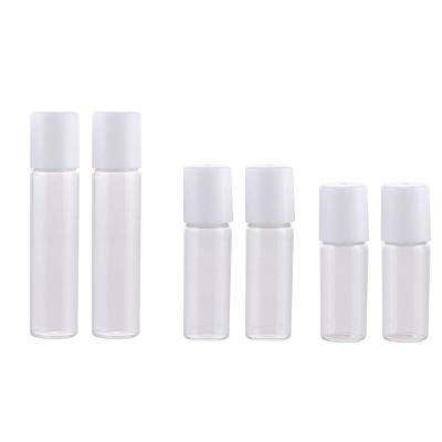 China Wholesale Cosmetic Glass Perfume Bottles With Roll On Essential Oil Empty Cosmetic Vial For Traveler With Glass Ball for sale