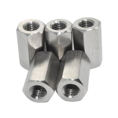 China Heavy Industry M6 M8 M10 M12 304 Stainless Steel Long Hex Nut M6 M8 M10 M12 304 Stainless Steel Coupling Nut Internal Thread Extension Nut for sale