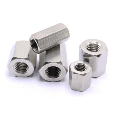 China Heavy industry stainless steel /steel/brass metal female to female inner thread long hex coupling nuts M6 M8 M12 for sale