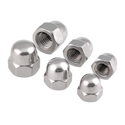 China Heavy Industry Fine Pitch Thread Cap Nut 316 Stainless Steel Hexagon Dome Capped Cap Nuts for sale