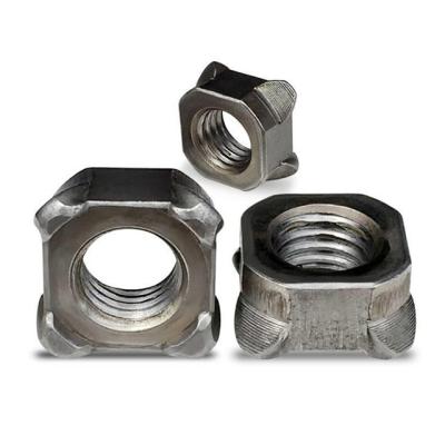 China Heavy Industry Carbon Steel Surface Plain M5-M12 Square Weld Nut Germany DIN 928 Standard Square Weld Nuts for sale