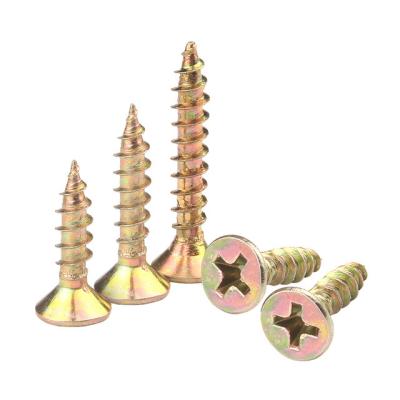 China Hot Sale Stainless Steel Carbon Steel Flat Head Flat Head Wood Screws Chipboard Screws for sale