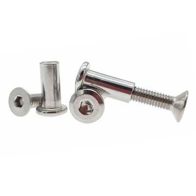 China 304 Stainless Steel Custom Chicago Flat Screw Male And Female Screws Linking Post Sex Bolts Screw for sale