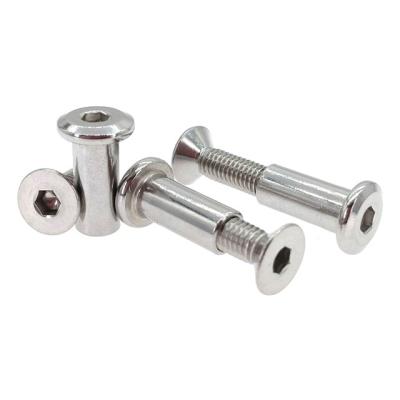 China Stainless Steel Flat Head Socker Chicago Flat Hex Screw 25MM Posts Binding Male And Female Screw Sex Bolts for sale