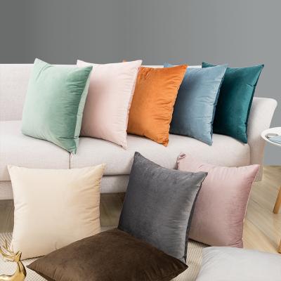 China Factory Wholesale Cheap Solid Anti-static Cover Velvet Pillow Case Cover Decoration Cushion Case For Sofa for sale