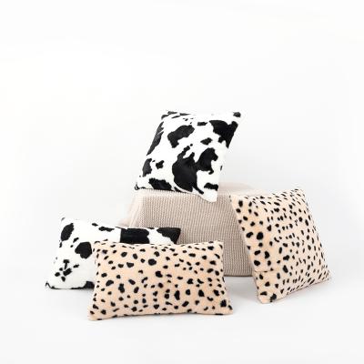 China Manufacturer Wholesale Animal Plush Cushion Cover Cow Throw Floor Pillow Anti-Static For Carpet Sofa Decor for sale