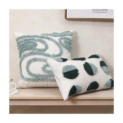 China Nondisposable Wholesale Bohemian Tufted Cushion Covers Decorative Embroidery Tile Shape For Sofa Showroom Home Decor for sale