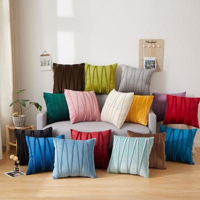 China Wholesale Modern Cheap Luxury Velvet Anti-pilling Cushion Cover Living Room Car Office Geometric Quilted Gift for sale