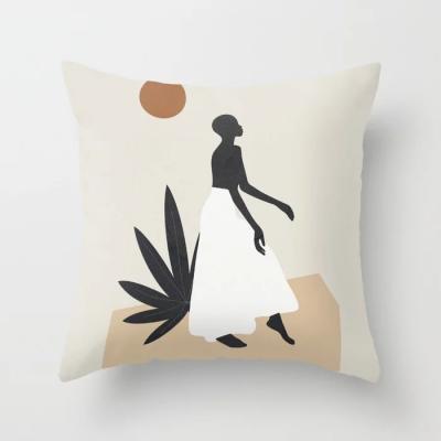 China Nondisposable Modern Neutral Decorative Shape Woman Character Abstract Designer Lumbar Pillow Lumbar Pillow Decor for sale