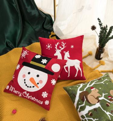 China Wholesale Nondisposable Luxury 100% Cotton Decorative Christmas Embroidery Tile Case Cover For Christmas Gift for sale