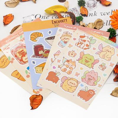 China Waterproof Custom printed logo waterproof low MOQ self-adhesive vinyl cartoon decorative sticker for holiday gift packaging for sale