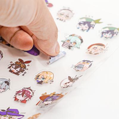 China Waterproof Custom Design Logo Vinyl Transparent PVC Kiss Cut Laptop Phone Decorative Cute Cartoon Anime Journal Stickers DIY Sheet Printing for sale