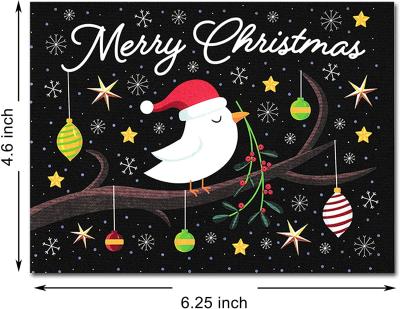 China Holographic Custom Color Happy Birthday Greeting Card Merry Christmas Card with Envelops for sale