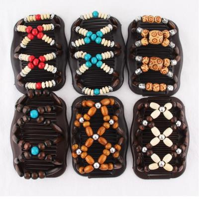 China Daily Life Hairpins Wholesale European and American Fashion Beaded Hair Comb Ladies Double-Row Insert Magic Hair Comb Headdress for sale