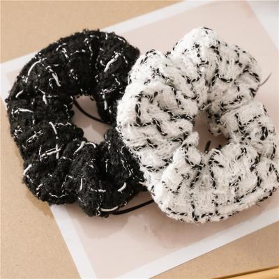 China Stylish Design Hair Scrunchie 2020 Daily Life New Hair Bands Black And White Color Women Hair Scrunchies For France for sale