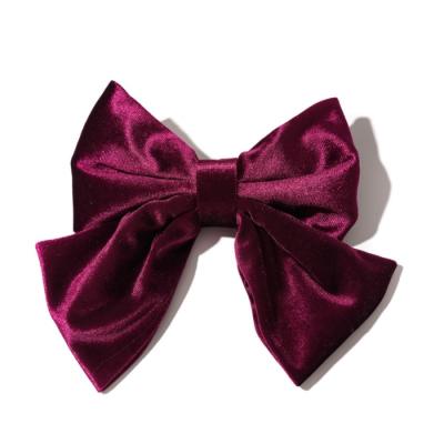 China Eco-Friendly Velvet Hair Bows For Winter 2020 New Arrival! ! Winter Best Quality Red Black Velvet Hair Bows Decorative Hair Accessories For Girls/Adults/Teens for sale