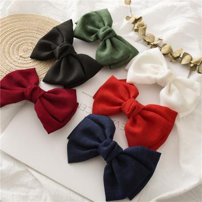 China Daily Life Hair Accessories Amazon Wholesale Barrettes Smooth Bottom Women's Hair Clip Hair Clip Ornament Bowknot Hair Web Accessories For Little Girls for sale