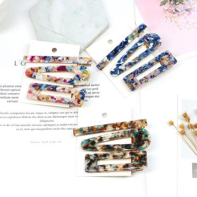 China Daily Life Hairpins Wholesale Fashion 2020 Spring News Instagram Hair Accessories Women Colorful Acrylic Acetate Hair Clip Set for sale