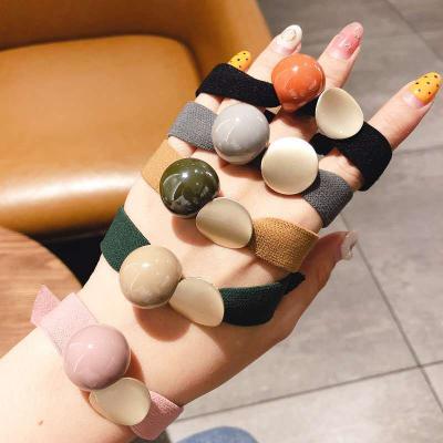 China Korean Street Style JK Hair Tie Ring Diamond Women Fashion Custom Cute Hair Ball Accessories Wholesale Colorful Acrylic Hair Ties For Girls for sale