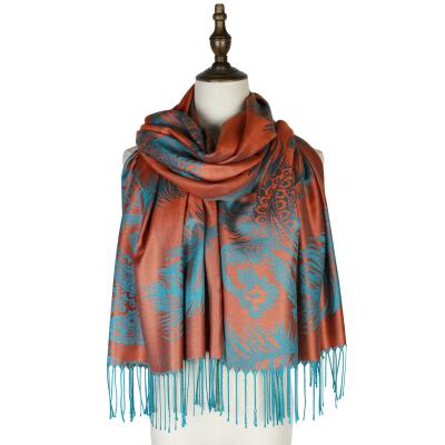 China Wholesale Colorful Daily Life JK Paisley Jacquard Cotton Pashmina Women Wrap Shawl Tassels Scarves For Canada for sale