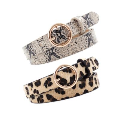 China Dress 2019 Animal PU Dot Print Belt Ladies Round Pin Buckles Belts For Women Fashion Female High Quality Decoractive for sale