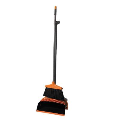 China Household Cleaning New Long Design Aluminum Handle Floor Broom and Plastic Dustpan Cleaning Set for sale