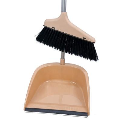 China Household Cleaning Eco PP Strong Aluminum Handle Home Use Quick Clean Large Volume Dustpan And Broom Set for sale