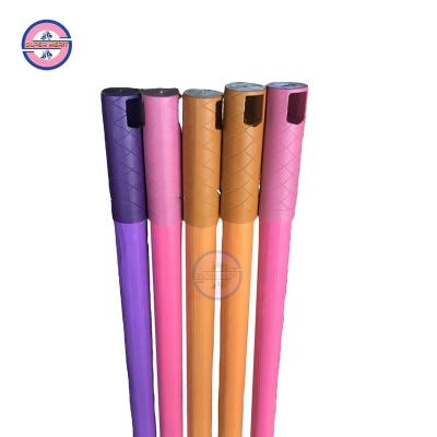 China Hard Soft Multiple Design 120cm Length PVC Coated Wooden Broom Handle Stick for sale