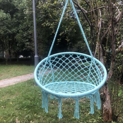 China Round Macrame Swing Chair Hammock Indoor Outdoor Hanging Chair Hammock INS Amazon Selling Hot Rope Hammock Kid Indoor Swing for sale