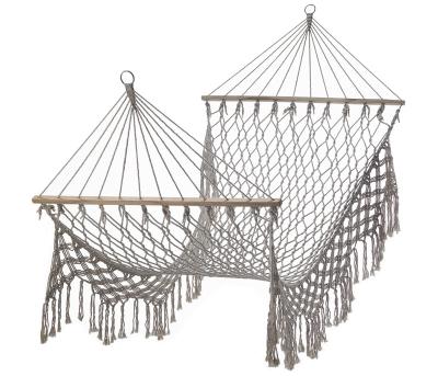 China INS Cotton Rope Woven Hammock With Fringe Macrame Hammock With Tassel Bohemian Furniture for sale