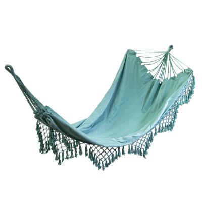 China Outdoor Furniture Double Hammock With Macrame Tassel Fringe Hammock Luxury Hammock for sale