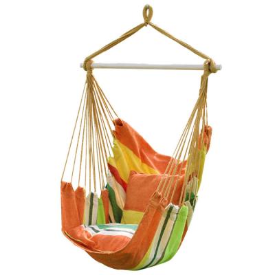 China INS Hammock Chair With Wooden Bar And Pillows Hanging Chair Swing Chair For Outdoor Or Indoor for sale