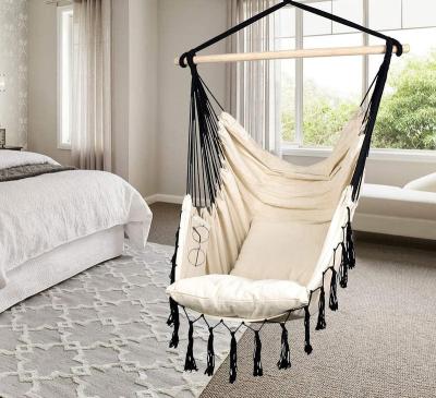 China INS Hammock Chair Arming Rope Swing Chair - Max 330 lbs, 2 Cushions Included, Large Macrame Hanging Chair for sale