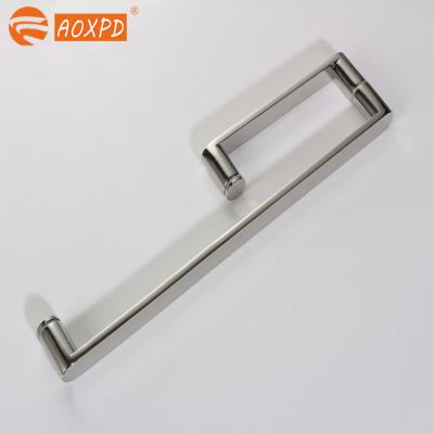 China Customized Modern High End L Shaped Bathroom Handle Mirror Stainless Steel Room Shower Door Handle Glass Door Handle for sale